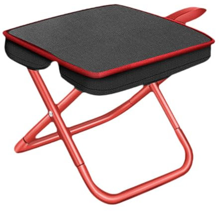 Milageto Campinghocker, Sitz, Angelhocker, faltbar, leicht, osmanisch, kompakte Fußstütze, Außensitz, Campinghocker für Konzerte und Gartenarbeiten, Schwarz, 25x25x26cm