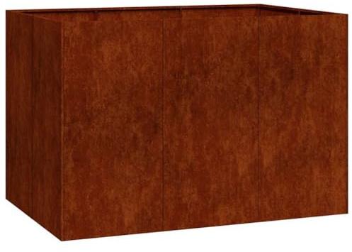 vidaXL Planteringskärl rostig 120x80x80 cm väderbeständigt stål, växtkruka, växtstativ, upphöjd bädd, planteringsställ, växtbricka
