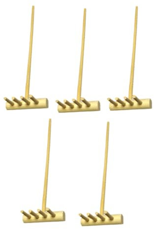 Toyvian 5pcs Bamboo Rake Four Teeth Rake Bamboo Desktop Decoration Table Accessories Mini for Zen Garden Play