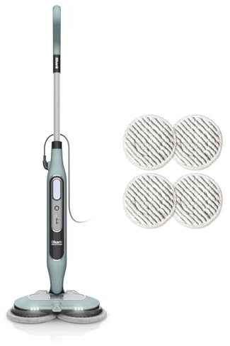Shark Steam Mop Scopa a Vapore Steam & Scrub Automatica con Steam Blaster e 6 Panni Dirt Grip, 3 Impostazioni Vapore, Rimozione Sporco, Per tutti i Pavimenti Duri, Filo 8m, Verde Salvia, S8201EUCP
