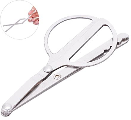 Pinzas de chimenea, 19,5 cm de acero inoxidable de acero inoxidable Pinquias de leña de la forma del tijeras para acampar esenciales de estufa de senderismo