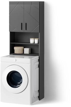 Livinity Waschmaschinenschrank Ronco, Anthrazit Hochglanz, 64 x 190.5 cm