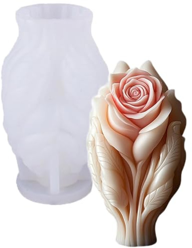 Tcdwla Moldes para Velas, Molde Silicona Navidad, 3D Manualidades (A) | Fácil de Desmontar, Moldes para Velas para Jabón de VVelas DIY, para el Día de San Valentín, Navidad, Cumpleaños