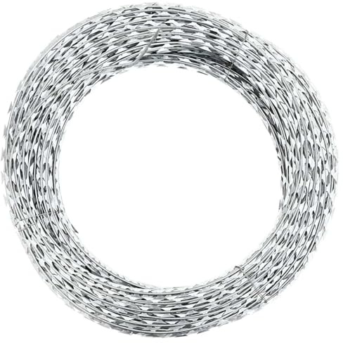 Homgoday Alambre de púas Concertina helicoidal de acero galvanizado, 100 m