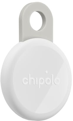 Chipolo LOOP – Uppladdningsbar Bluetooth-spårare för nyckel- och fickplatsning, kompatibel med Apple eller Google (Chalk)