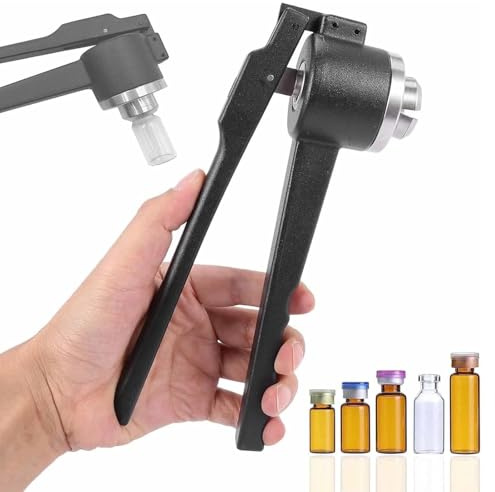 Crimpadora manual de viales, máquina taponadora de alta velocidad para un sellado seguro, compatible con múltiples tamaños de viales, ideal para uso en farmacia y laboratorio