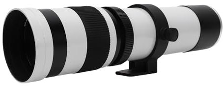 Jectse 420 Till 800mm Telezoomobjektiv, F8.3 Manuell Telezoomobjektiv för E Mount Mirrorless Camera SLR Camera -linser (Vit)