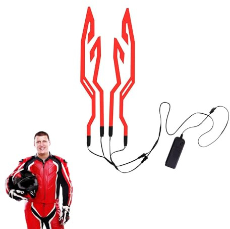 Luz para cascos de motocicleta – Tira LED de PVC de 380x35mm, accesorios impermeables con modos de señalización | Perfecto para conducción nocturna, seguridad de cascos de bicicleta, mejora de