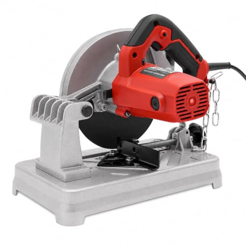 Kappsäge,1200 W Metall-Trennmaschine 5200 U/min, 185 mm Sägeblatt, Schnittwinkel 0–45°,Kupfer/Aluminium/Nylon,für Holz und Metall Silber/Rot/Schwarz