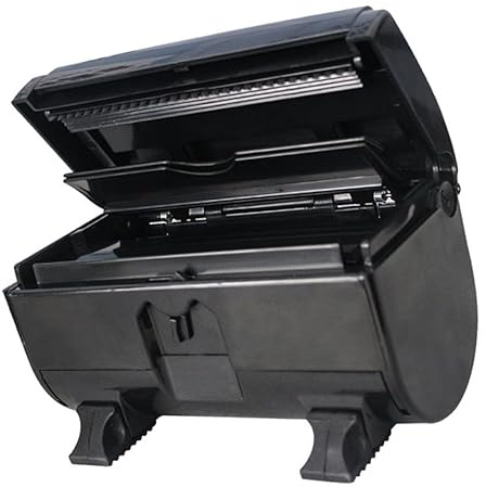 Veemoon Black Tin Foil Cutter with Non-Slip Design and Automatic Cutting Function, Abs Material Hairdressing Cutter Storage Box Suitable for Professional Barbershop Use