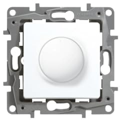 Legrand, 665117 Niloé Variateur de lumière, interrupteur avec télécommande rotative, lumière de contrôle, variateur d'intensité de lumière de 500 W, gamme Niloé, blanc
