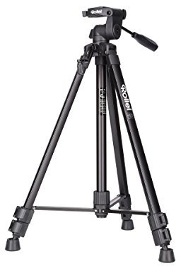 Rollei Compact Traveler Star S2 (anciennement DIGI 9300) I trépied vidéo compact en aluminium I jusqu'à 3 kg de charge utile I avec tête de trépied et sac pour trépied I Noir