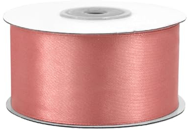 Satinband 38mm x 25m Rolle - FARBAUSWAHL in 3/6/12/18/25/38/50/75/100mm - farbecht & waschbar - Schleifenband für Hochzeit - Geschenkband zum Verpacken Dekorieren Basteln - Rosegold 755