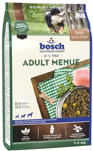 bosch HPC Adult Menue | Kroketten-Mix für ausgewachsene Hunde aller Rassen | 1 x 3 kg