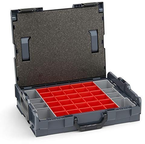 Bosch Sortimo Werkzeugkoffer-Set • L-Boxx 102 anthrazit • bestückt mit Ordnungssystem Insetboxen-Set A3