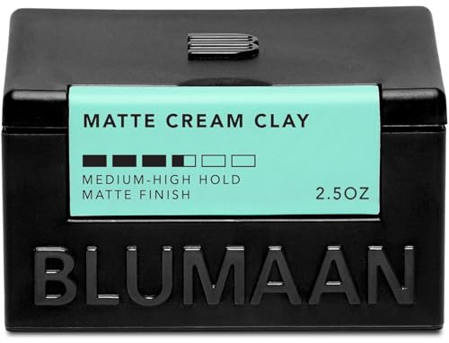 BLUMAAN Matte Cream Clay - High Hold Matte Finish - Versatile, Easy To Apply, Weightless Control, Nourishing and Cleansing Hair Care Essential with Natural Ingredients - 71 ml/2.5 oz