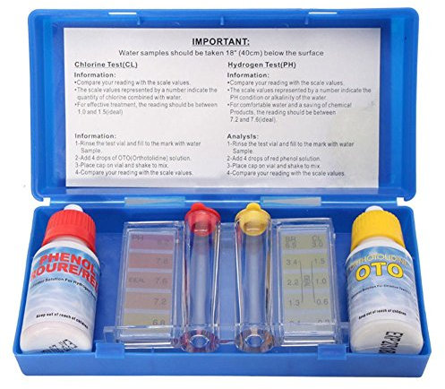 Symboat - Kit di accessori per test di qualità dell’acqua in piscina (cloro e pH)