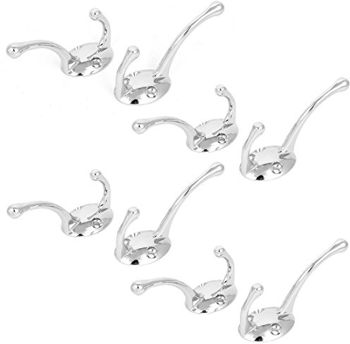Aexit Appendino doppio con ganci cromati per montaggio a parete 8 pezzi per salviette appendiabiti cappello ID: 859305