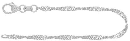 EDELIND Feines Armband Damen 585 Weißgold Bracelet Singapurkette 2.2 mm Armkette 14K Echtgold Armband mit Schmuck Geschenkbox Made in Germany