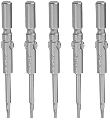 Utoolmart 60mm lungo 5mm diametro gambo tondo T6 punte per cacciavite Torx magnetico S2 acciaio ad alta lega 5 pezzi