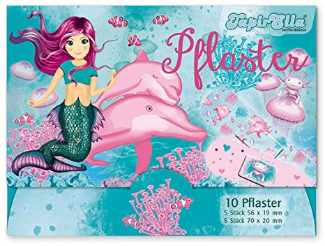 10 Kinderpflaster * NIXE CORALIE & DELFINE * von Lutz Mauder | 14622 | Pflaster Pflasterbriefchen Kinder Tiere Meerjungfrau Waldtiere Heftpflaster