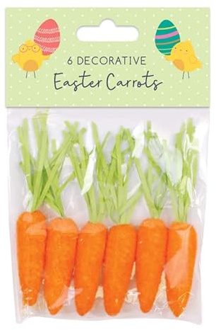 6 Pcs Easter Bunny Rabbit Orange Mini Carrots Hanging Easter Party Decorations