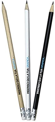 Point20.it - Matita personalizzata - Matite Personalizzate con Stampa Nome Logo Testo per Gadget Matrimonio Eventi Fiere Aziende Idea Regalo Laurea (Nero, 200 Pezzi)