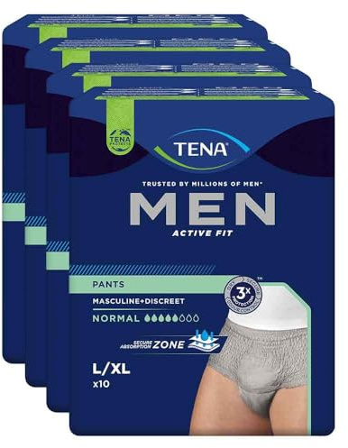 TENA MEN Act.Fit Inkontinenz Pants norm.L/XL grau 4X10 St