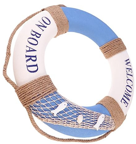 NOLITOY 1stück Hängende Rettungsring-dekoration Mediterranes Design Mit Blauen Fischen Für Und Türschilder Für Cafés Restaurants Bars Und Festliche Anlässe
