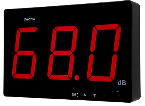 SW-525a Fonometro, Fonometro Digitale USB 30-130dB con Ampio Display LCD Misuratore di Rumore Decibel Montaggio a Parete Appeso Per Percorso di Traffico