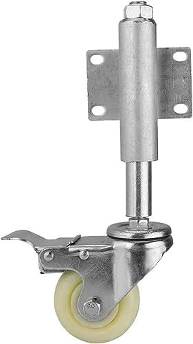 Lenkrollen, 4-Zoll-Torrad, gefederte Nylon-Lenkrolle, Stoßdämpfungsrollen, Hochleistungsrollen for Möbel, for Holz- oder Metalltüren, höhenverstellbar 30/60 mm, 176 lbs Tragfähigkeit (Bremse 60 mm) (