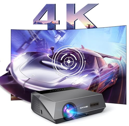 Beamer 4K Heimkino 1800 ANSI Tageslicht Beamer mit WiFi6, Bluetooth5.2, Autofokus Full HD LED Smart Projektor mit Netflix, Trapezkorrektur für Decken-/Wand-/Stativmontage, Gaming, Heimkino(Grau)