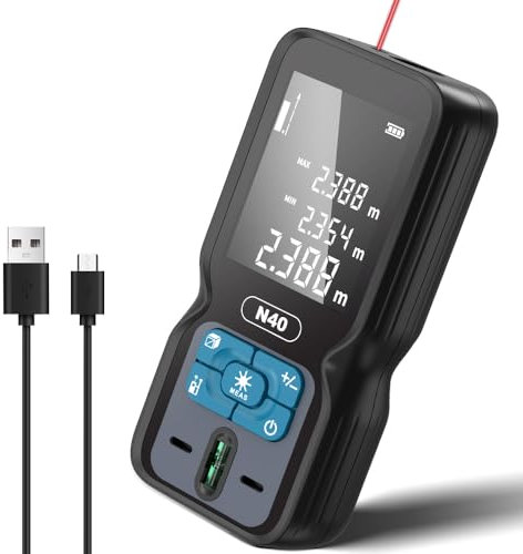 REVASRI Laser measure70M 、Bubble Level、Type-C Rechargeable、Unit Switchable Laser Measurement Tool, Suitable for Distance/Area/Volume/Pythagorean Theorem/Continuous Measurement laser distance measure
