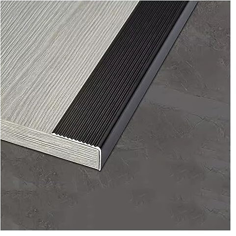EHEIN Treppenkantenschutz, Aluminium-Kantenschutz, geeignet for Treppen/Stufen im Innen- und Außenbereich, 0,9 m/2,95 Zoll, 3 Stück (Color : Black, Size : 4x2cm/1.57x0.79in)