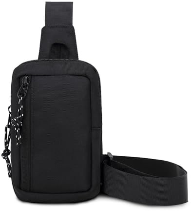 FANDARE Ultraleicht Brusttasche Herren Umhängetasche Schultertasche Damen Sling Bag Geschäft Umhängetasche für Reise Arbeiter Camping Wandern Fitness Fahrrad Crossover Daypacks Schwarz