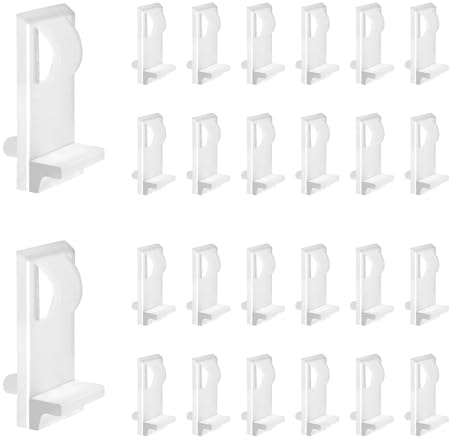 Cjueiom 30PCS Plastic Shelf Support Pegs Fit 5mm Hole & 16mm Thick Shelf, Self-Locking Bracket Clips White Cabinet Shelf Pins, Square Cabinet Shelf Clips for Furniture Kitchen Bookcase Closet Shelf