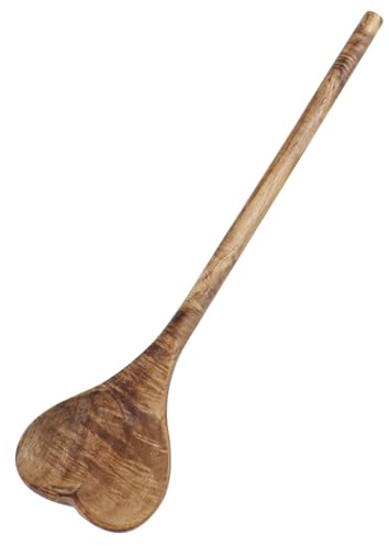 Heart Shaped Wood Spoon, 11Inch | Long Handle, Love Spoon for Appetizer, Serving Mixing Spoon Kitchen Utensil, Wedding Gift Mothers Day