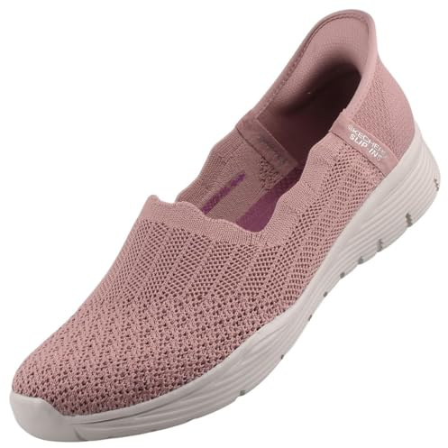 Skechers Baskets Seager Believe Itpour Femme, Tricot Mauve, 39.5 EU