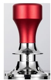 Meechi Comfortable 58.5MM Adjustable Coffee Tamper Constant Pressure Espresso Distributor Stainless Flat Base Steel Force Powder Hammer Press (Size : 58.5mm, Color : Red)