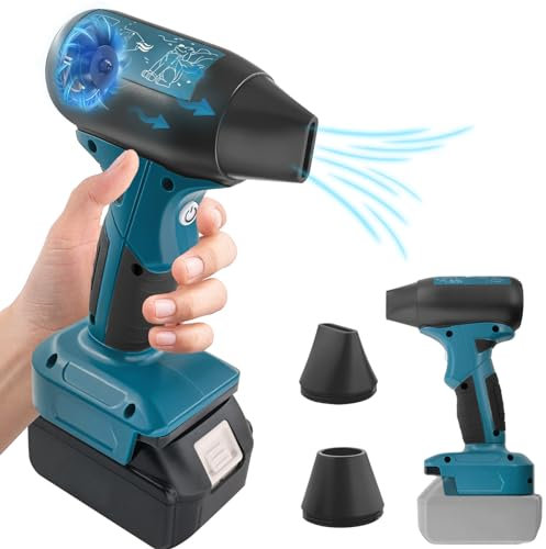 Jet Fan Mini Blower Compatible with Mak.ita 18v Battery，130000 RPM Cordless Air Duster with 4-Speed Control for Car Dust Cleaning, Outdoors BBQ Leaf Cleaning, Sofa's Pet Hair Cleaning