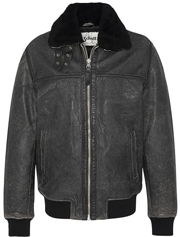 Schott NYC LCBOMBARDIER Giacca in Pelle Nero S, Nero, S