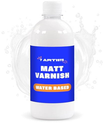 7 Arists Akrylfärg Färglös 500 ml Glas | Matt Lack | Klarlack För Akrylfärger | Vattenbaserad | Toppskikt För Helt Torkade Målningar