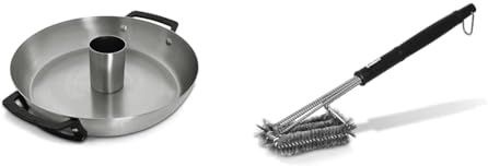 Enders® SWITCH GRID Geflügelbräter, aus Edelstahl + Gusseisen-Griffe & PREMIUM GRILLBÜRSTE MIT EDELSTAHLBORSTEN 8814 Kunststoffgriff