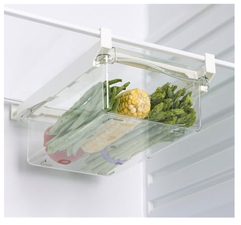 Rangement Frigo Boîte à tiroirs for réfrigérateur, œufs, fruits, légumes, stockage des aliments, plateau coulissant, support divisé for réfrigérateur, étagère suspendue, organisateurs de cuisine(Clear