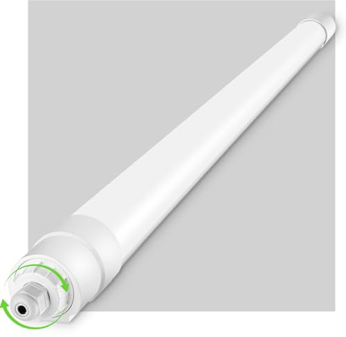 IEGLED Feuchtraumleuchte LED 60CM, Wasserfest IP68 Feuchtraumlampe LED Deckenleuchte 20W 2200LM, Wannenleuchte LED Röhre mit 4000K Neutralweiß als Werkstattlampe, Kellerlampe, Garagenlampe