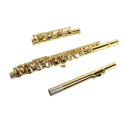 Flauta Travesera Classic Flauta De Cobre Con Llave Dorada Bañada En Oro Con 17 Agujeros Abierta Con Cola En Si Con Llave En Mi Flauta Dorada