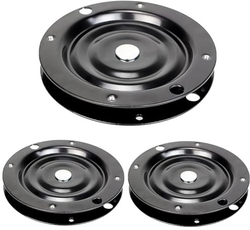 MREGLHUI Drehbeschlag 360° Drehbar Drehplatte, Schwerlast Drehteller Kugellager, Ersatzteile,Universeller Plattenspieler Für Den Heimgebrauch,Für Hocker, Tische, Bücherregale,Schwarz,6in