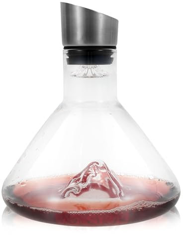 Red Wine Decanter with Built-in Aerator Crystal Wine Decanter 1500ml Wine Carafe Decanter Stainless Steel Wine Aerator Pourer & Filter Wine Gifts Wine Accessories(Clear)