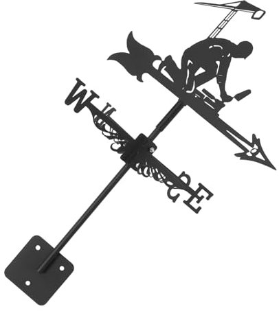 UKCOCO Girouette Fer pour Jardin Indicateur De Direction du Vent pour Toiture Maison Ou Cour Facile à Installer