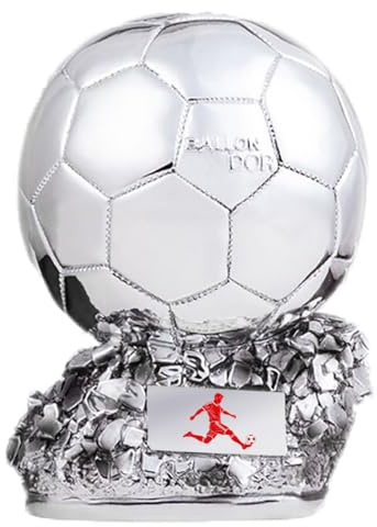 EHYQK Trofeo del campionato di calcio, replica della coppa di calcio di alta qualità per giocatori, tifosi e allenatori, premio sportivo in resina da collezione (argento, 15 cm)